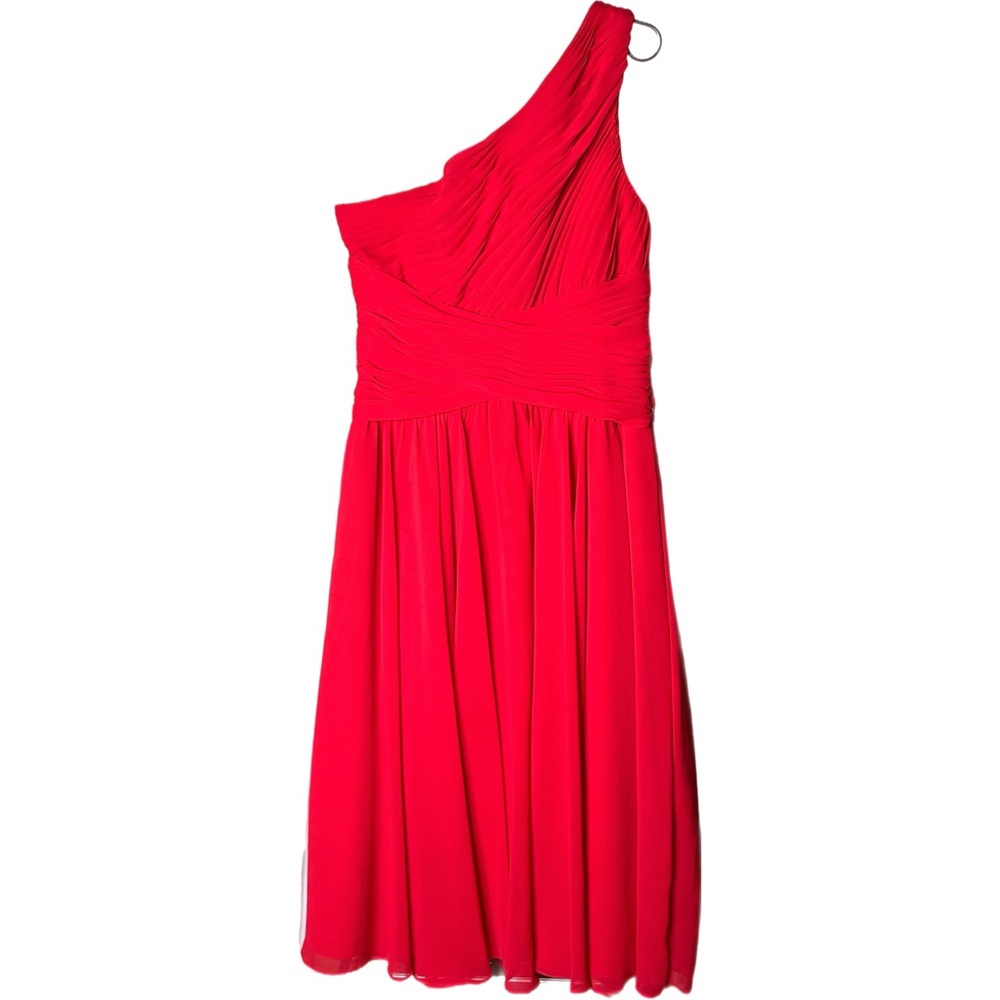 Bari Jay Style 230 Red One Shoulder Chiffon Bridesmaid Cocktail Dress NWT Size 6